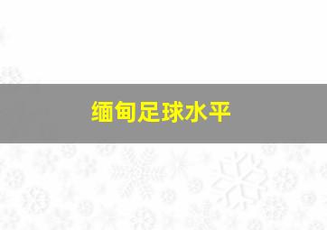 缅甸足球水平