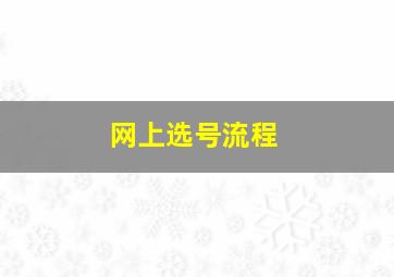 网上选号流程