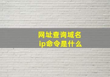 网址查询域名ip命令是什么