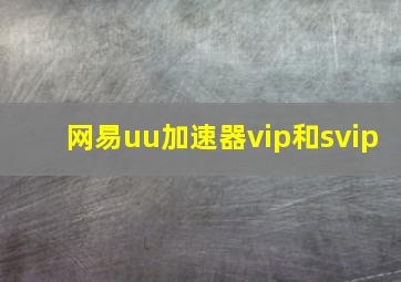 网易uu加速器vip和svip