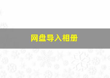 网盘导入相册