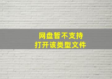 网盘暂不支持打开该类型文件