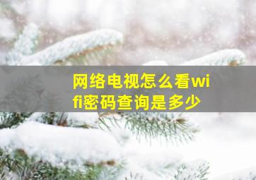 网络电视怎么看wifi密码查询是多少