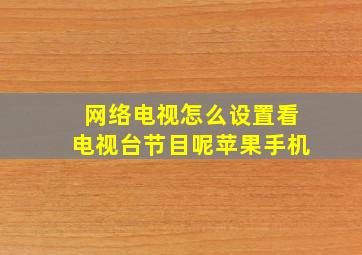 网络电视怎么设置看电视台节目呢苹果手机