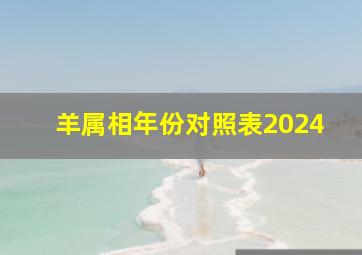 羊属相年份对照表2024