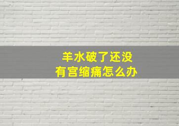 羊水破了还没有宫缩痛怎么办