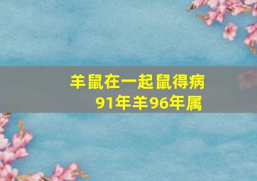 羊鼠在一起鼠得病91年羊96年属