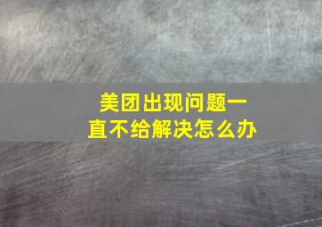 美团出现问题一直不给解决怎么办