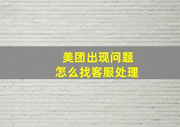 美团出现问题怎么找客服处理