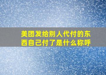 美团发给别人代付的东西自己付了是什么称呼