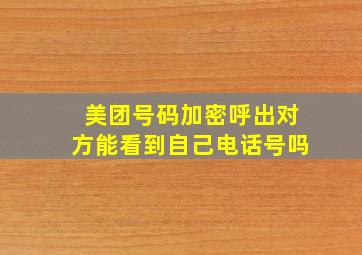 美团号码加密呼出对方能看到自己电话号吗