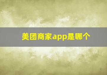 美团商家app是哪个