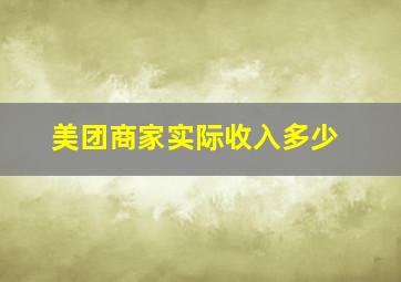 美团商家实际收入多少