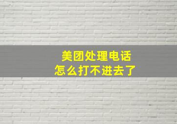 美团处理电话怎么打不进去了