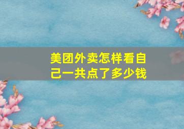 美团外卖怎样看自己一共点了多少钱