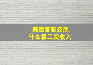 美团客服按照什么算工资收入