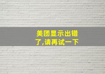 美团显示出错了,请再试一下