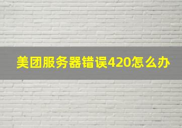 美团服务器错误420怎么办