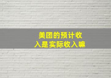 美团的预计收入是实际收入嘛