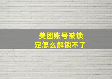 美团账号被锁定怎么解锁不了