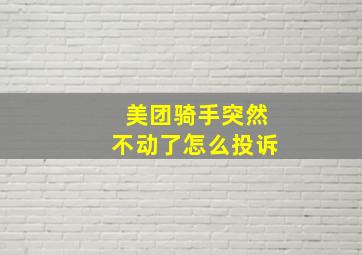 美团骑手突然不动了怎么投诉