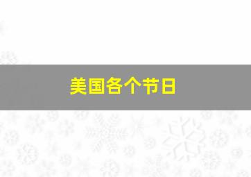 美国各个节日