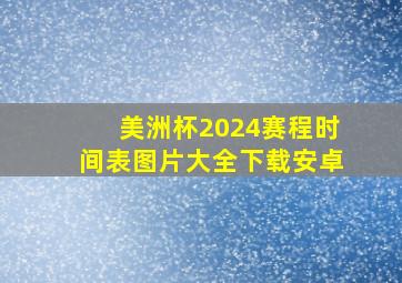 美洲杯2024赛程时间表图片大全下载安卓