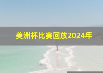 美洲杯比赛回放2024年