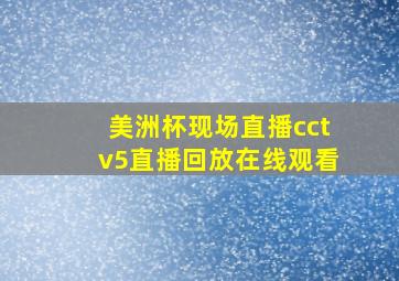 美洲杯现场直播cctv5直播回放在线观看