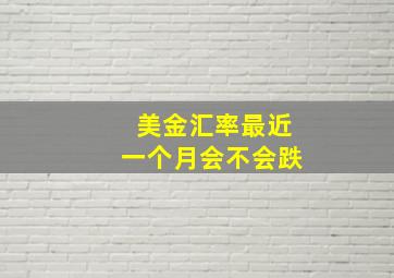 美金汇率最近一个月会不会跌