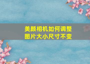 美颜相机如何调整图片大小尺寸不变