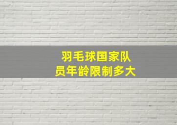 羽毛球国家队员年龄限制多大