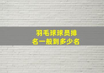 羽毛球球员排名一般到多少名