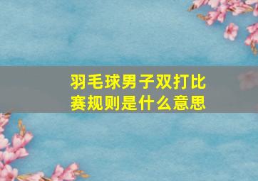 羽毛球男子双打比赛规则是什么意思