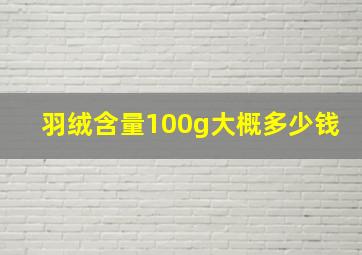 羽绒含量100g大概多少钱