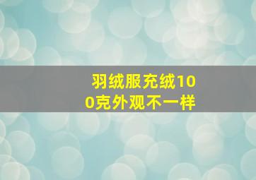 羽绒服充绒100克外观不一样