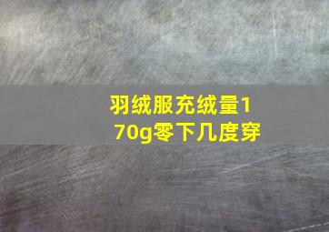 羽绒服充绒量170g零下几度穿