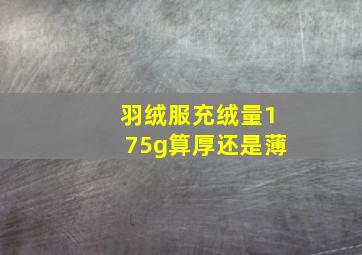 羽绒服充绒量175g算厚还是薄