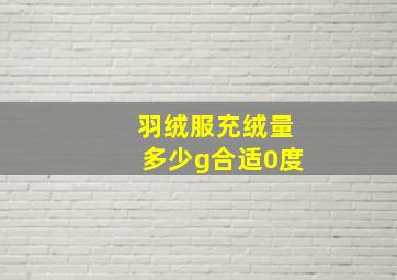 羽绒服充绒量多少g合适0度