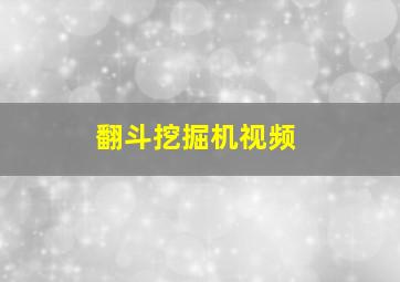 翻斗挖掘机视频