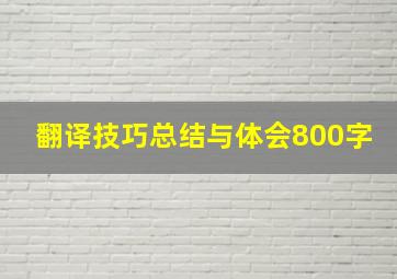 翻译技巧总结与体会800字