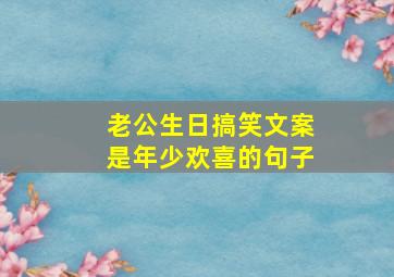 老公生日搞笑文案是年少欢喜的句子