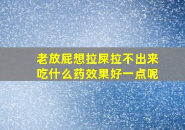 老放屁想拉屎拉不出来吃什么药效果好一点呢