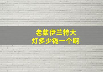 老款伊兰特大灯多少钱一个啊