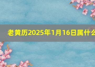 老黄历2025年1月16日属什么