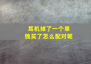 耳机掉了一个单独买了怎么配对呢