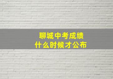 聊城中考成绩什么时候才公布