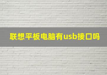 联想平板电脑有usb接口吗