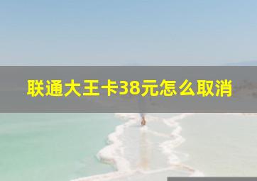 联通大王卡38元怎么取消