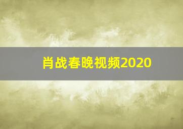 肖战春晚视频2020